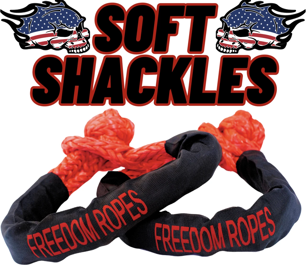 Freedom Ropes 5/8" Soft Shackles 2-Pack Black (5/8SS-2packb)