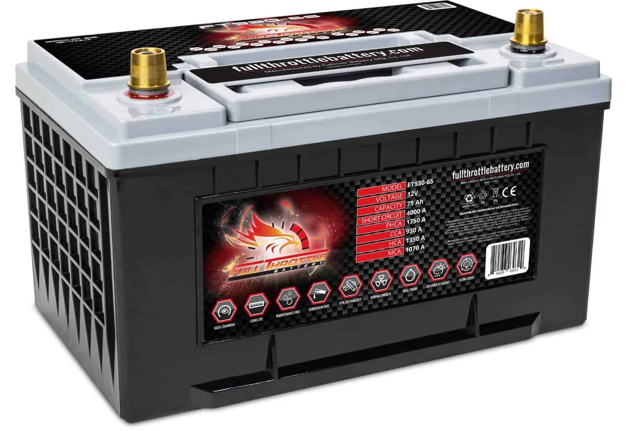 Full Throttle High-Performance AGM Battery 75Ah 930CCA (FT930-65)
