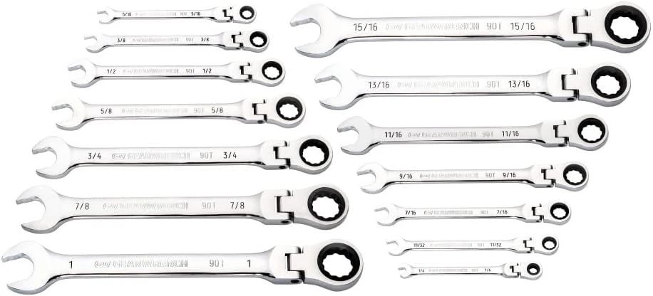 Gearwrench 14 Pc. 90T Flex Head SAE Ratcheting Wrench Set (86759) — product image 2
