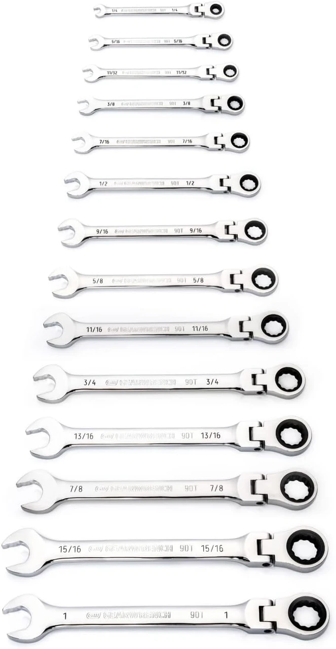 Gearwrench 14 Pc. 90T Flex Head SAE Ratcheting Wrench Set (86759) — product image 3