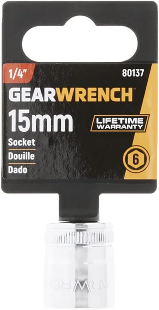 Gearwrench 1/4" Drive 6 Pt Metric Socket 15mm (80137) — product image 3