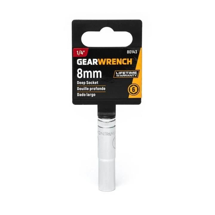 Gearwrench 1/4" Drive 6 Pt Deep Socket 8mm (80143) — product image 4