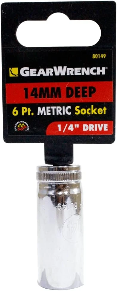 Gearwrench 1/4" Drive 6 Pt Deep Socket 14mm (80149)
