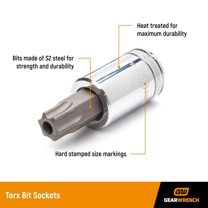 Gearwrench 1/4" Drive 2 Pc Torx Tamper Socket (80184) — product image 3