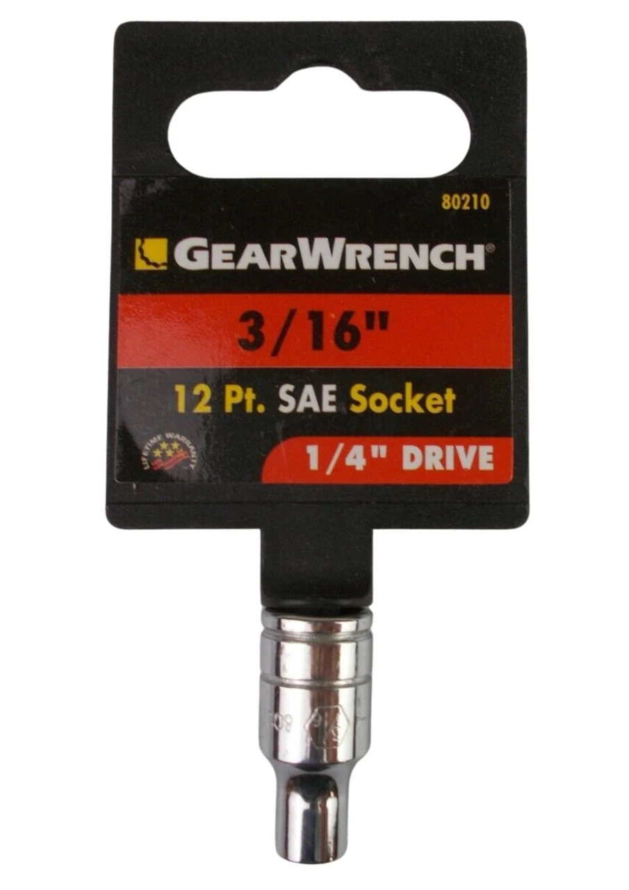 Gearwrench 1/4" Drive 12 Point Socket 3/16" (80210)