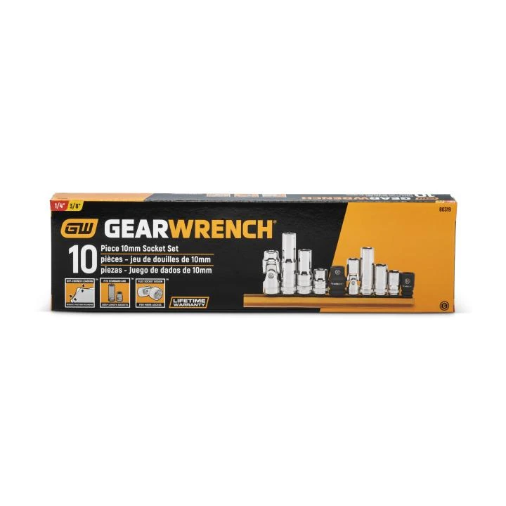 Gearwrench 10Pc 1/4" & 3/8" Dr 6Pt 10mm Socket Set (80319) — product image 2