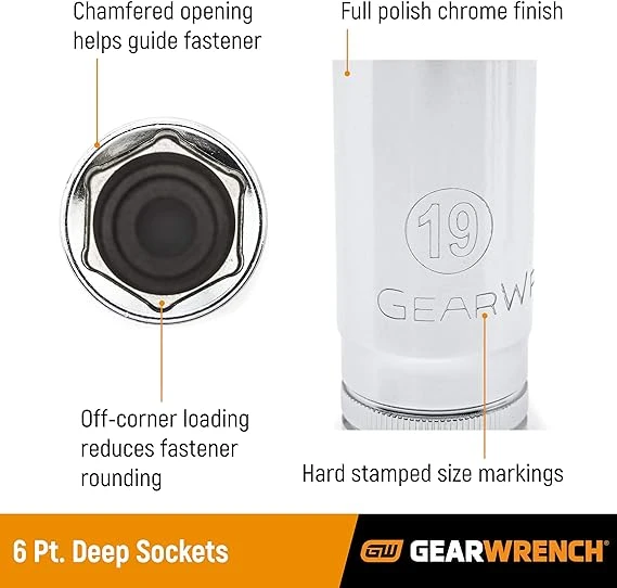 Gearwrench 3/8" Drive 6 Point Deep Metric Socket 10mm (80392) — product image 3