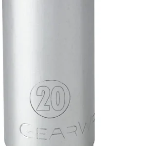 Gearwrench 80406 chrome deep socket marked 20 with a knurled ring