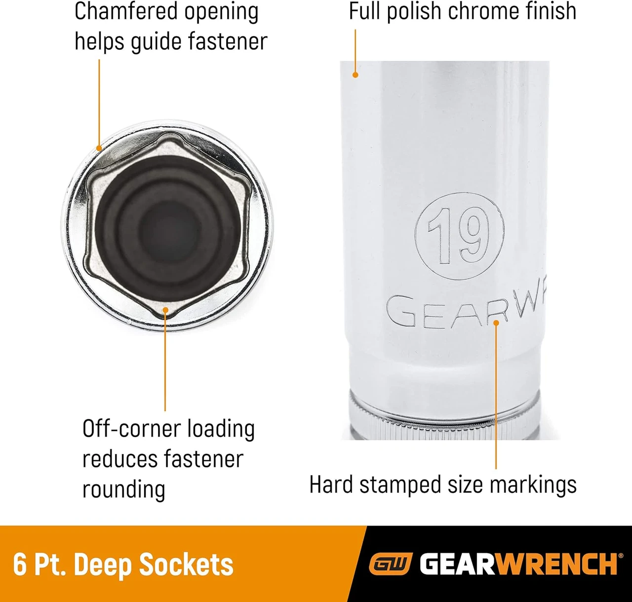 Gearwrench 20mm 6 Pt Deep Metric Socket 3/8" Drive (80406) — product image 2