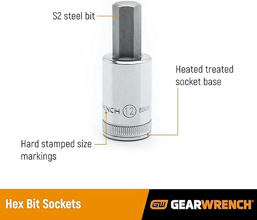 Gearwrench 3/8" Drive Hex Bit Socket 6mm (80427) — product image 2