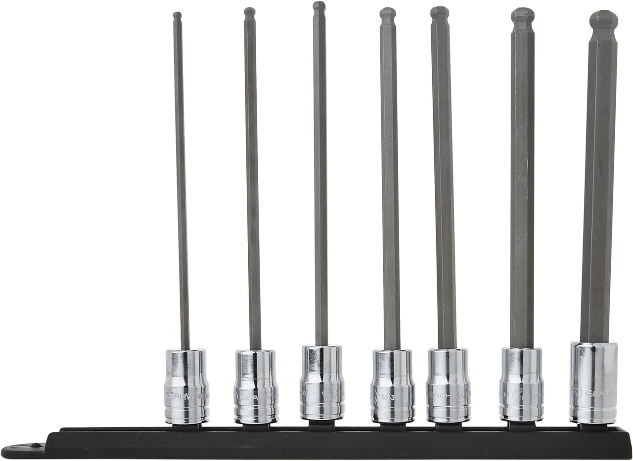 Gearwrench 7 Pc 3/8" Drive SAE Ball Hex Bit Socket Set (80574)