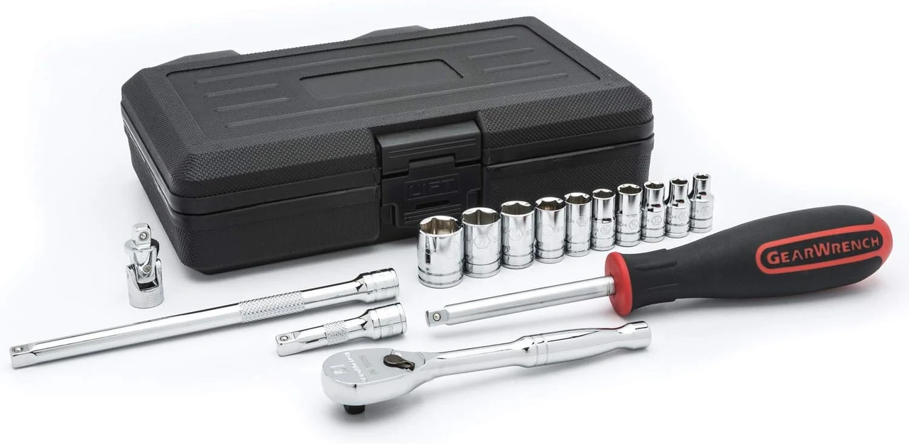 Gearwrench 15 Pc 1/4" Dr 6 Pt Socket Set (80650)