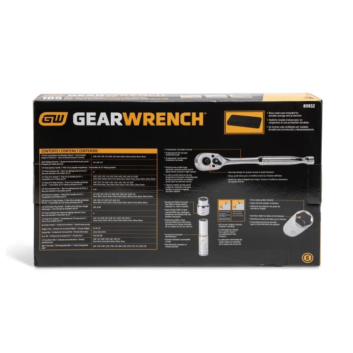 Gearwrench 165 Pc SAE/Metric 6 & 12 Pt Mechanics Tool Set (80932) — product image 4