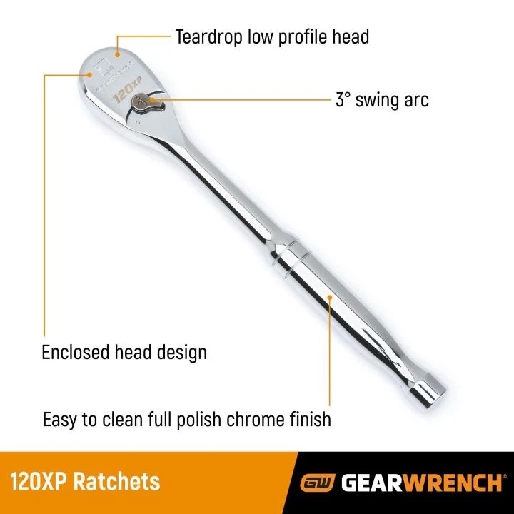 Gearwrench 1/4" Dr 120XP Extra Long Ratchet 9" (81034) — product image 3