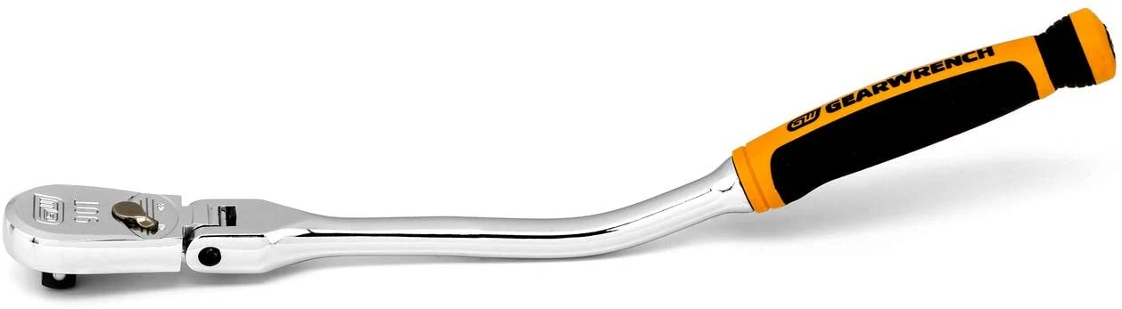 Gearwrench 81229T offset flex ratchet with yellow and black grip