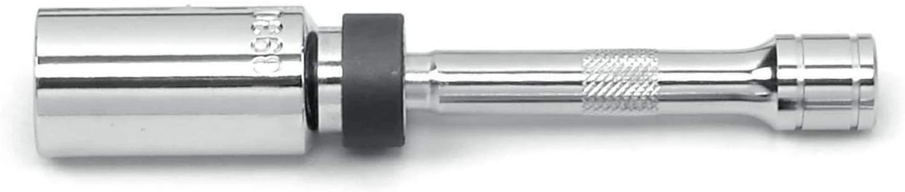 Gearwrench 81229T spark plug socket showing swivel joint and drive connection
