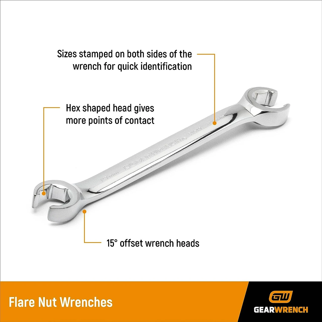 Gearwrench 6 Pc Metric Flare Nut Wrench Set (81906) — product image 3