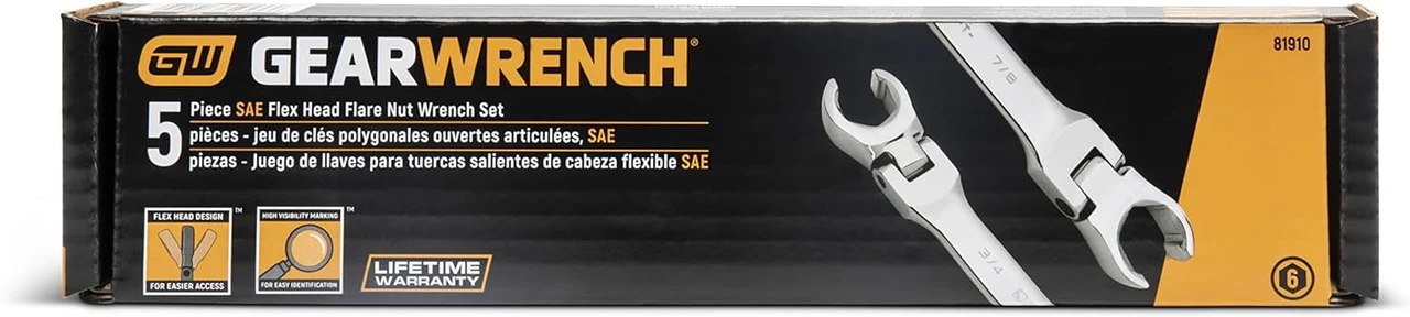 Gearwrench 5 Pc Flex Flare Nut Wrench Set (81910) — product image 3