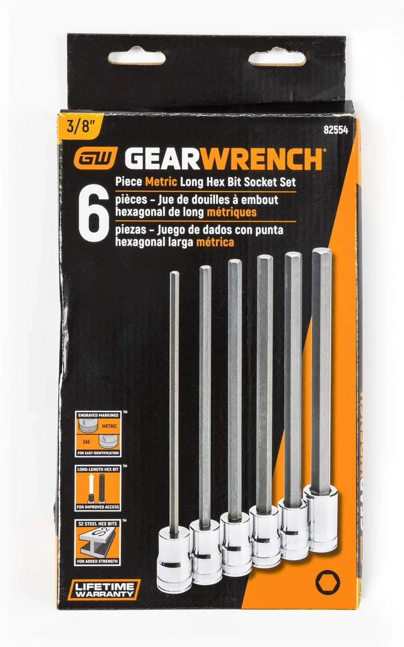 Gearwrench 6 Pc. 3/8" Drive Long Hex Bit Metric Set (82554) — product image 11