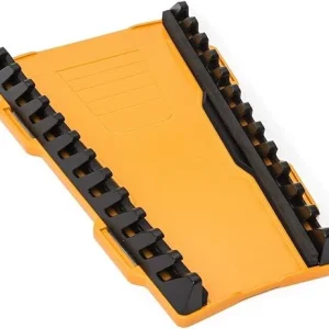 Gearwrench wrench organizer tray with aligned black rail components