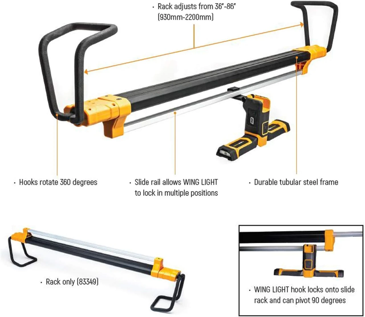 Gearwrench 1000 Lumen Rechargeable Wing Light (83350) — product image 2