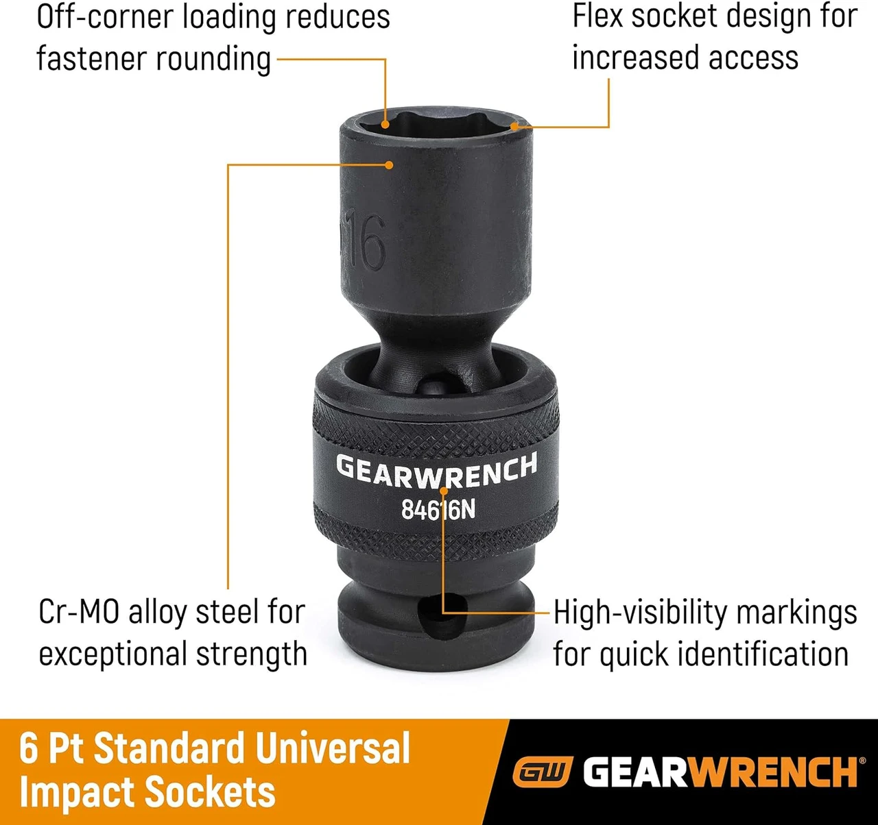 Gearwrench 12 Pc Universal Metric Socket Set (84905) — product image 2