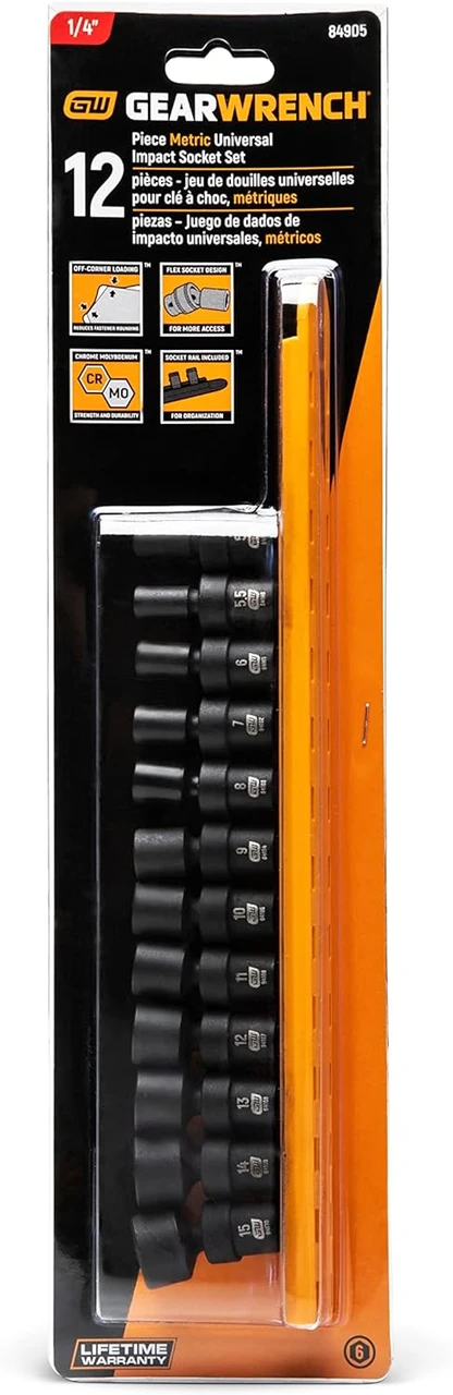 Gearwrench 12 Pc Universal Metric Socket Set (84905) — product image 5