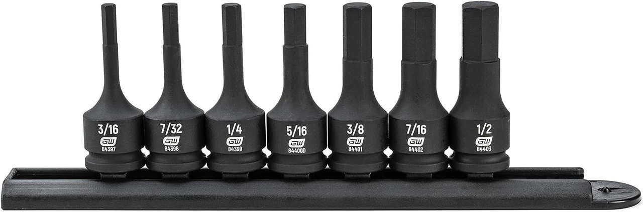 Gearwrench 7 Pc 3/8" Drive SAE Impact Hex Bit Socket Set (84913)