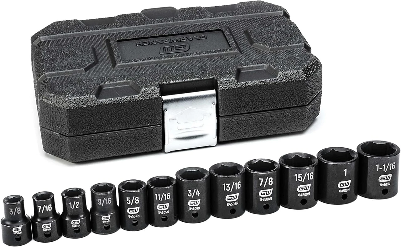 Gearwrench 12 Pc 1/2" Dr 6 Pt SAE Impact Socket (84931N)