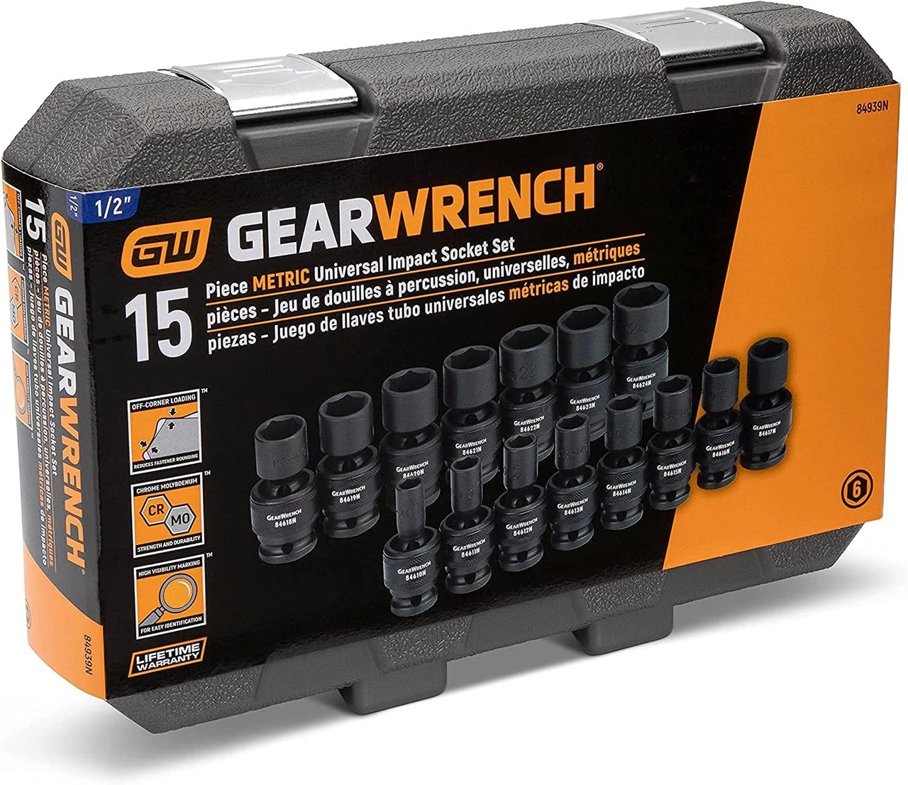 Gearwrench 15-Piece 1/2" Drive Metric Universal Impact Set (84939N) — product image 7