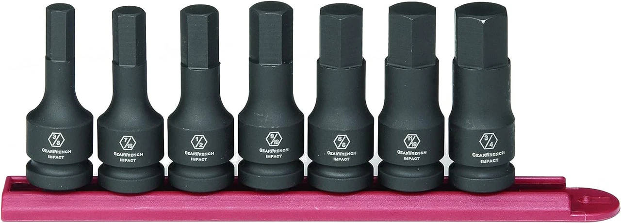 Gearwrench 7 Pc 1/2" Drive Metric Impact Hex Socket Set (84940)