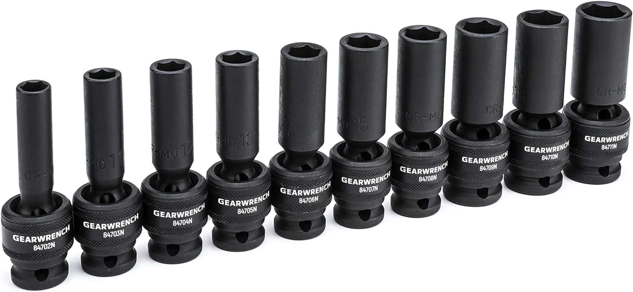 Gearwrench 10 Pc. 1/2" Drive Deep Universal Impact SAE Set (84943N) — product image 3