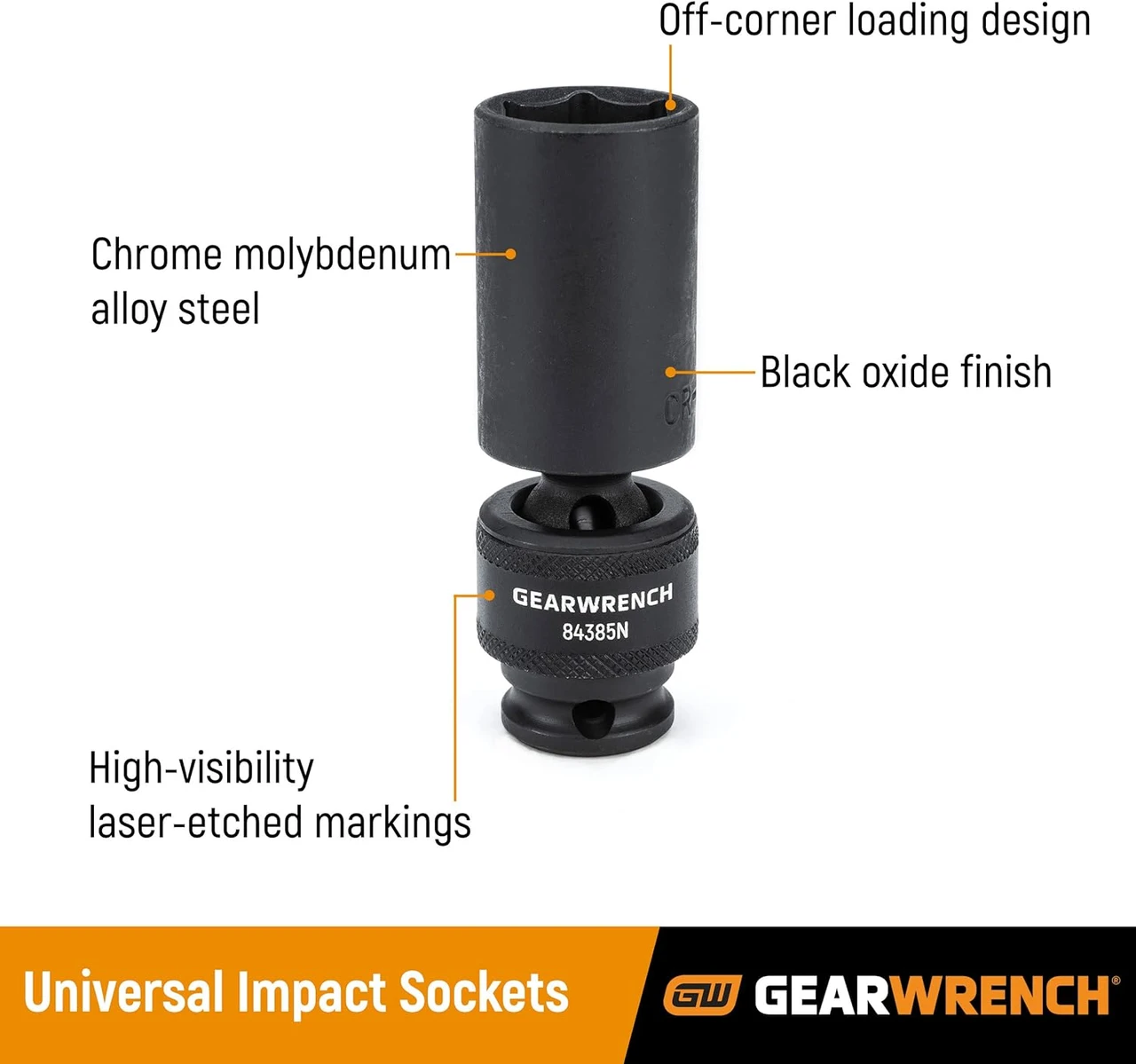 Gearwrench 10 Pc. 1/2" Drive Deep Universal Impact Metric Set (84945N) — product image 3