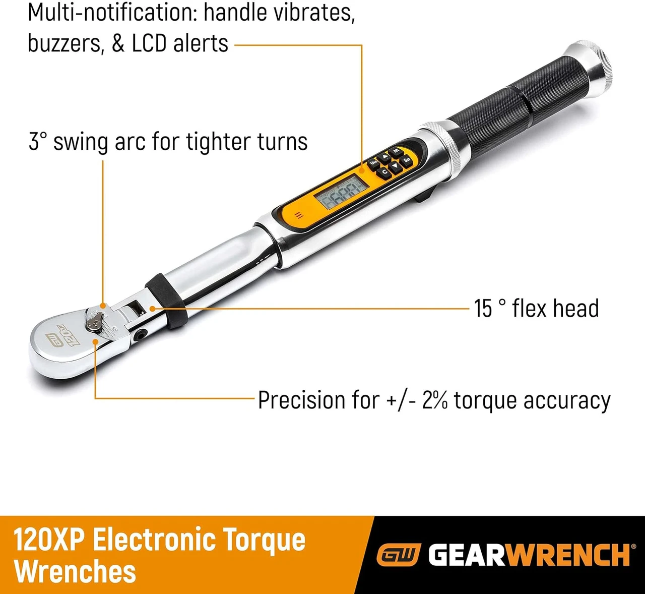 Gearwrench 3/8" 120XP Flex Electronic Torque Wrench (85195) — product image 2