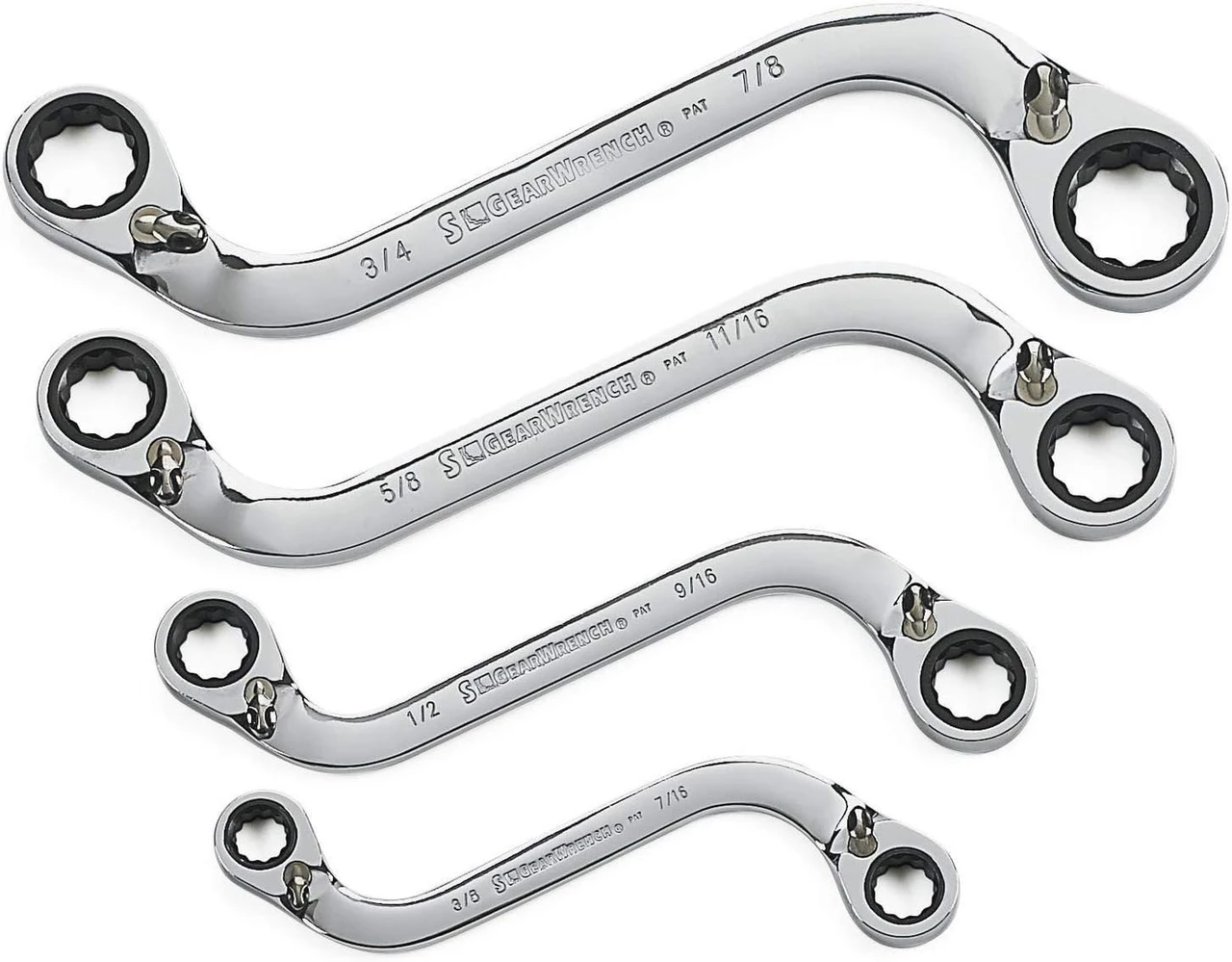 Gearwrench 4 Pc Reversible S-Shaped Wrench Set (85399)