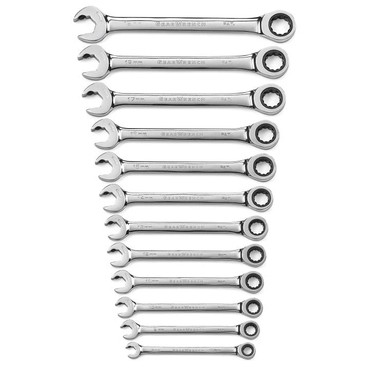 Gearwrench 12 Pc Ratcheting Socket Open End Set Metric (85597)