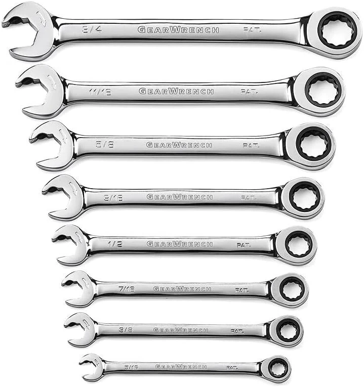 Gearwrench 8 Pc Ratcheting Socket Open End SAE (85599)