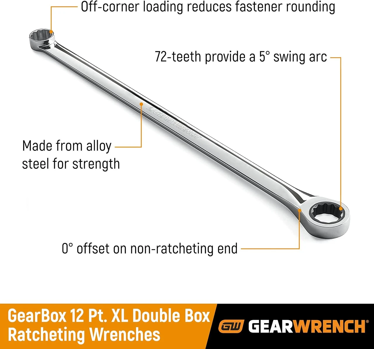 Gearwrench XL Gearbox Double Box Ratcheting Wrench (85911) — product image 3