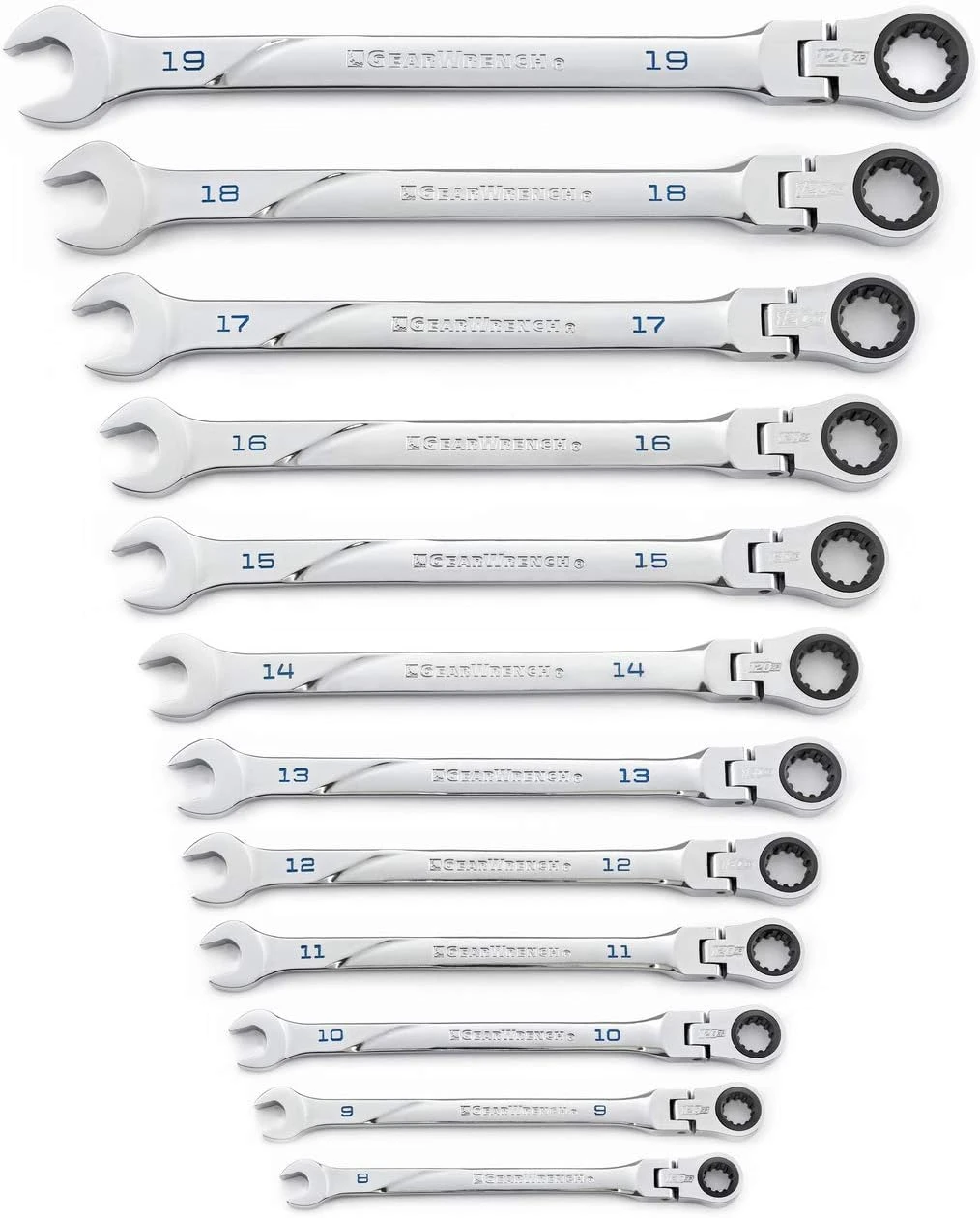 Gearwrench 12 Pc Flex Spline Metric 120XP XL Ratcheting (86229)