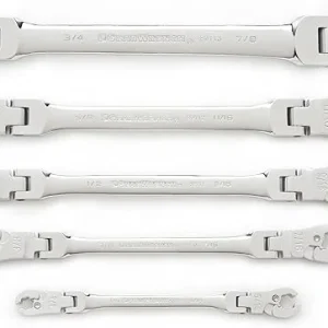Gearwrench 5 Pc Ratcheting SAE Flare Nut Wrench Set (89100)