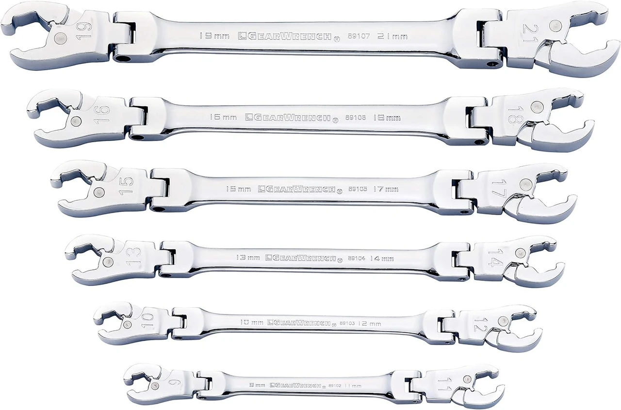 Gearwrench 6 Pc Metric Flex Flare Nut Wrench Set (89101D)