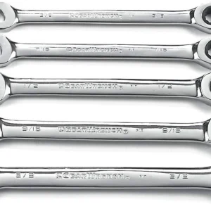 Gearwrench 5 Pc SAE Double Box End Ratcheting Wrench Set (93005)