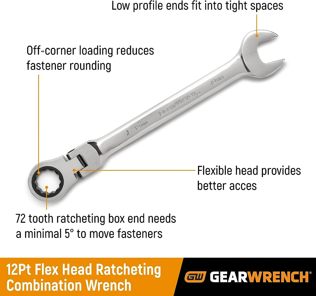 Gearwrench 9/16" Flexible Double Box Ratcheting Wrench (9709) — product image 3