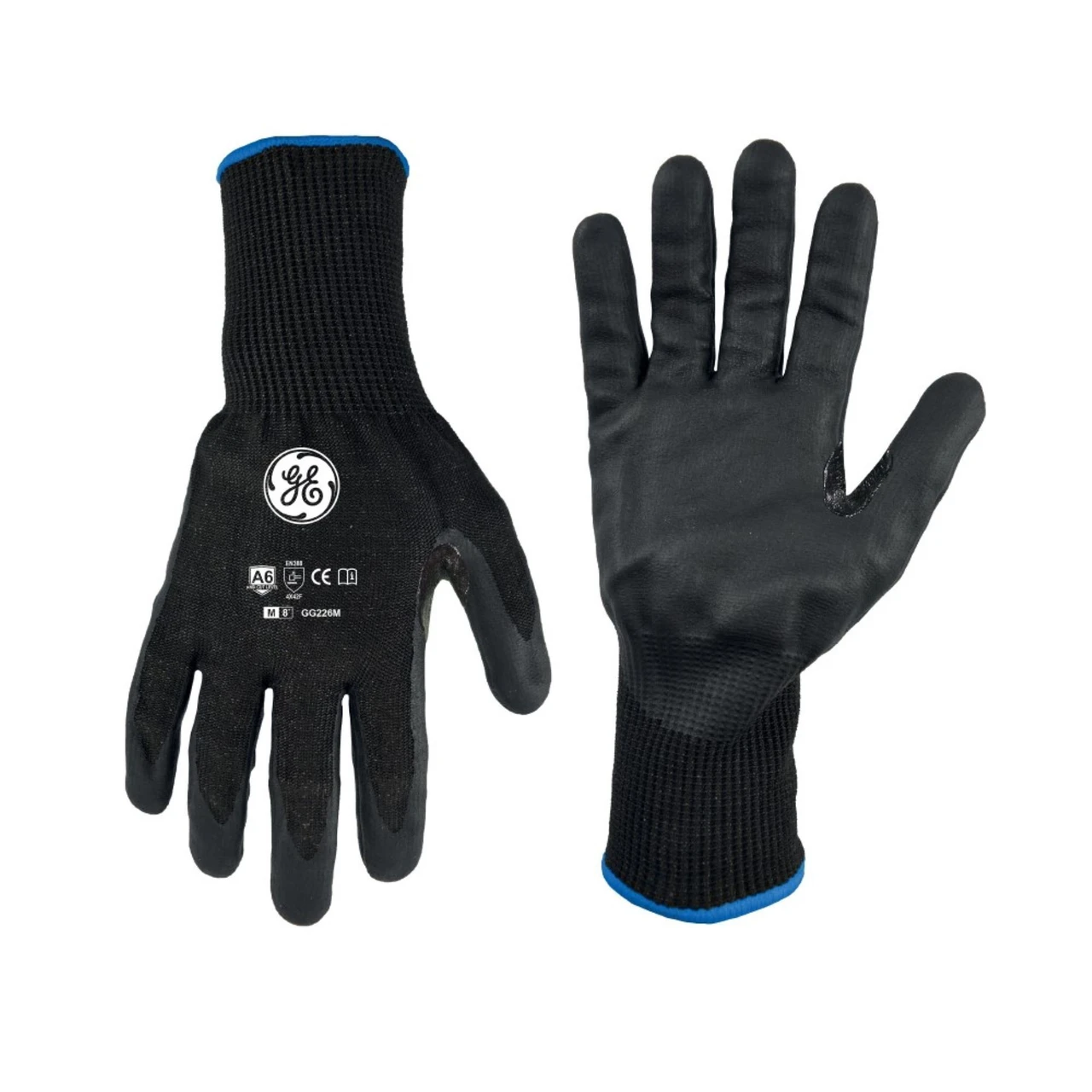 General Electric 13 Gauge Level 6 Foam Nitrile Coated Gloves - 1 Pair (GG226MC, GG226LC, GG226XLC)