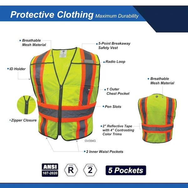 General Electric 5-Point Breakaway Safety Vest with 5 Pockets — product image 3