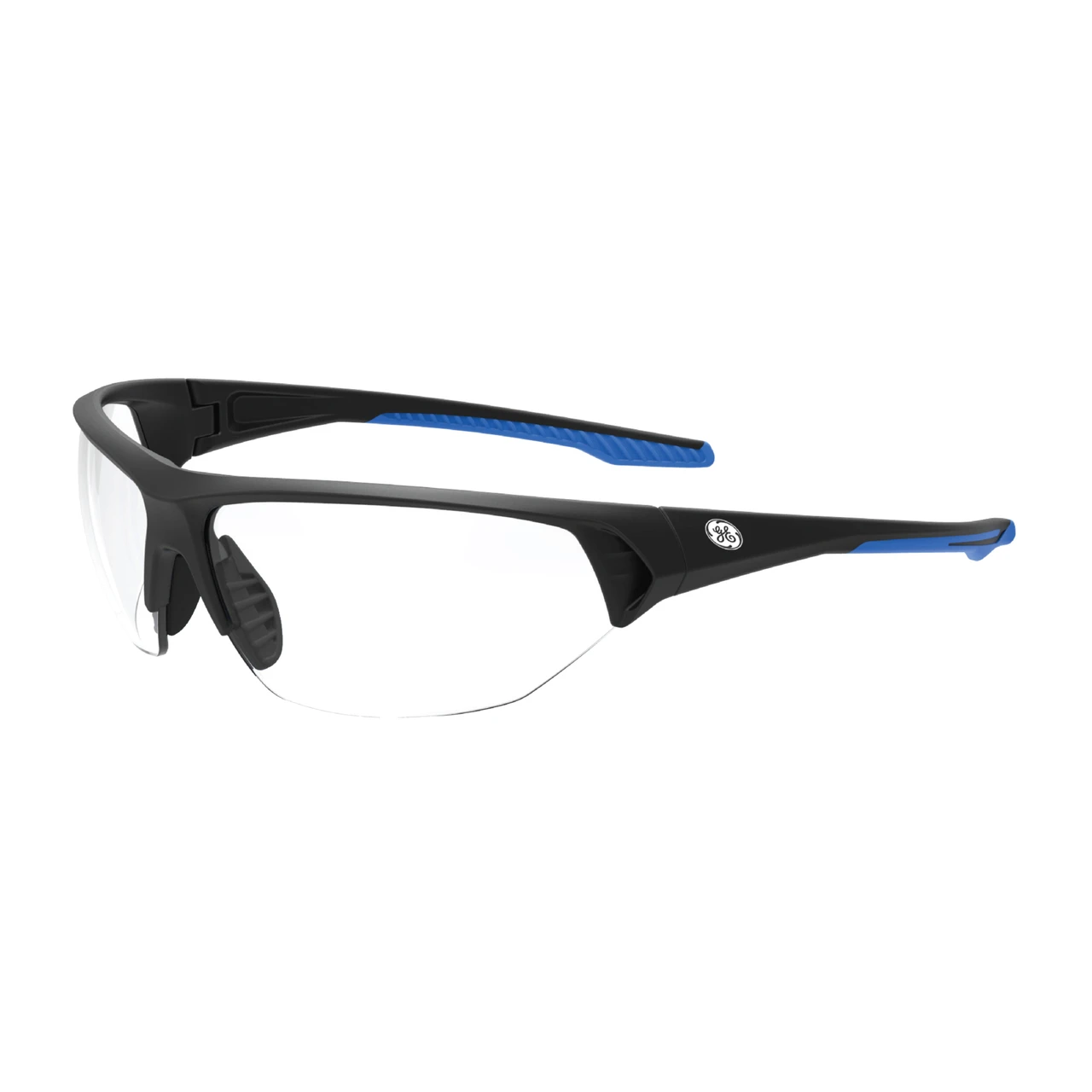 General Electric Black/Blue Safety Glasses - Clear/Smoke/Blue Mirror/Mirror, I/O Lenses (GE106BAF, GE106C, GE106CAF, GE106MAF, GE106SAF)