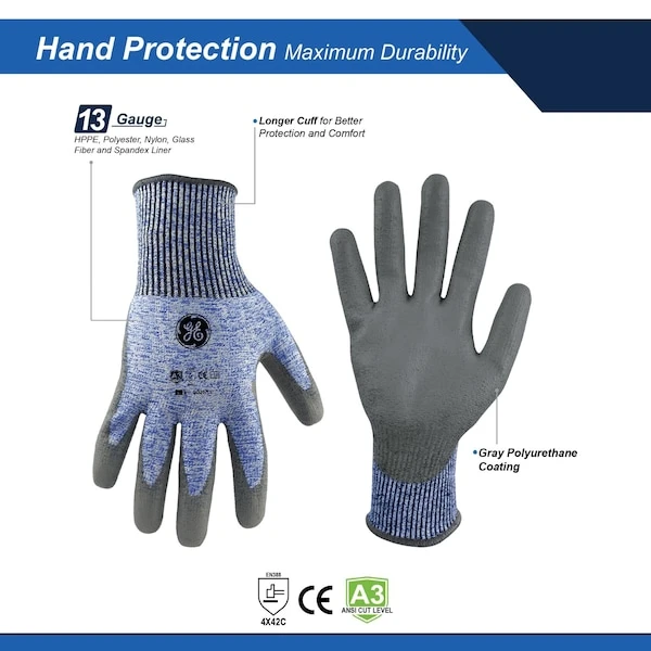 General Electric Coated Gloves A3 Cut Level (GG207SC, GG207MC, GG207LC, GG207XLC) — product image 2