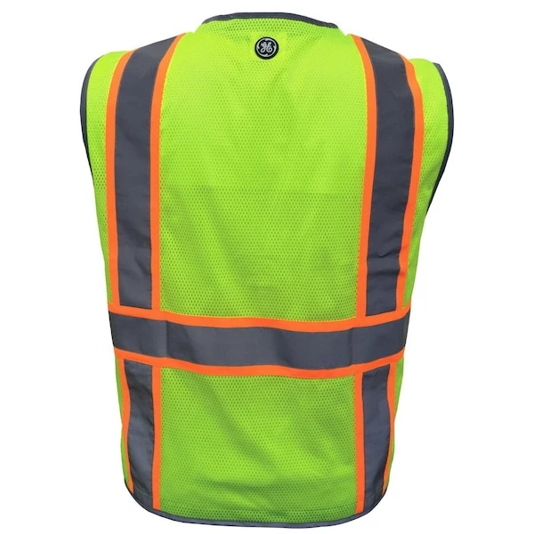 General Electric Green Engineer Vest with Contrast Trims - 8 Pockets (GV086GM, GV086GL, GV086GXL)