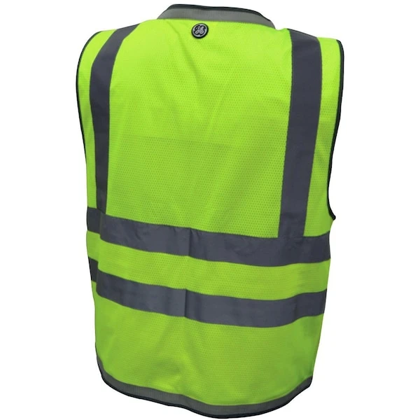 General Electric Green Surveyor Vest with Reflective Tape - 10 Pockets (GV088GM, GV088GL, GV088GXL)
