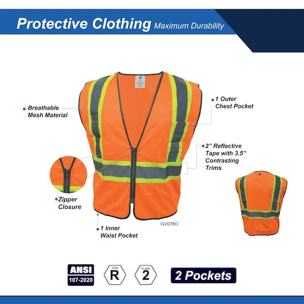 General Electric Safety Vest with Contrast Trims - 2 Pockets — product image 5